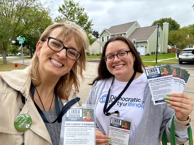 Happy Linda Robertson canvassers